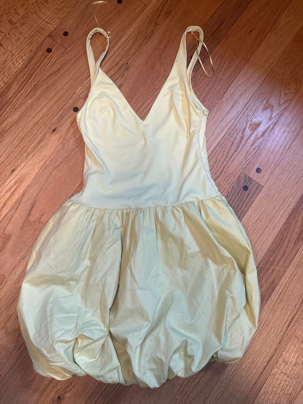 NEW ZARA Balloon Puff Mini Dress Lemon Yellow XS NWT 4661/326